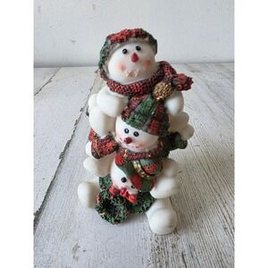 Vintage jubilee Pacific snowman statue totem stack figurine village Xmas‎ tree